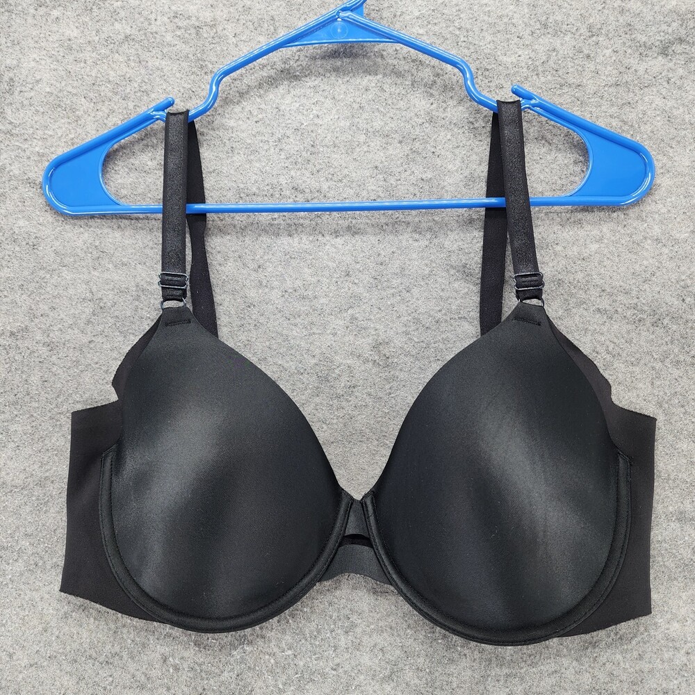 Warners Bra Womens 38D No Side Effects Black Underwired 01356